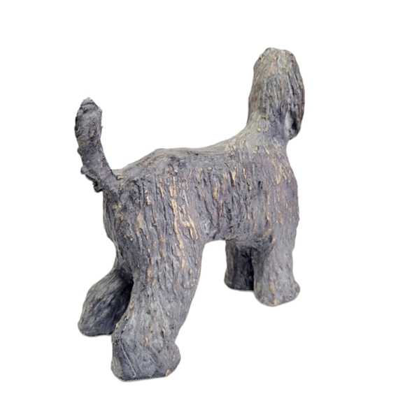 Vintage? Solid Clay Afganhound Dog Sculpture by Unknown Artist - Picture 6 of 11